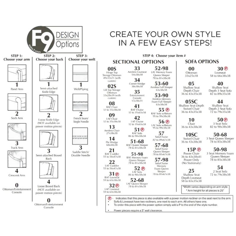 3 PC Power Sectional
