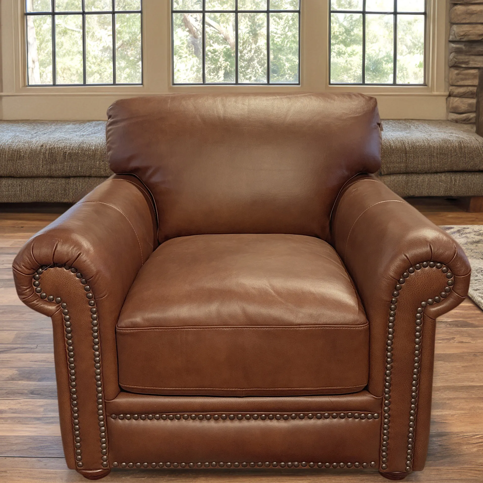 London Walnut Leather Chair 10111-10-LONDONWALNUT by Futura at Old