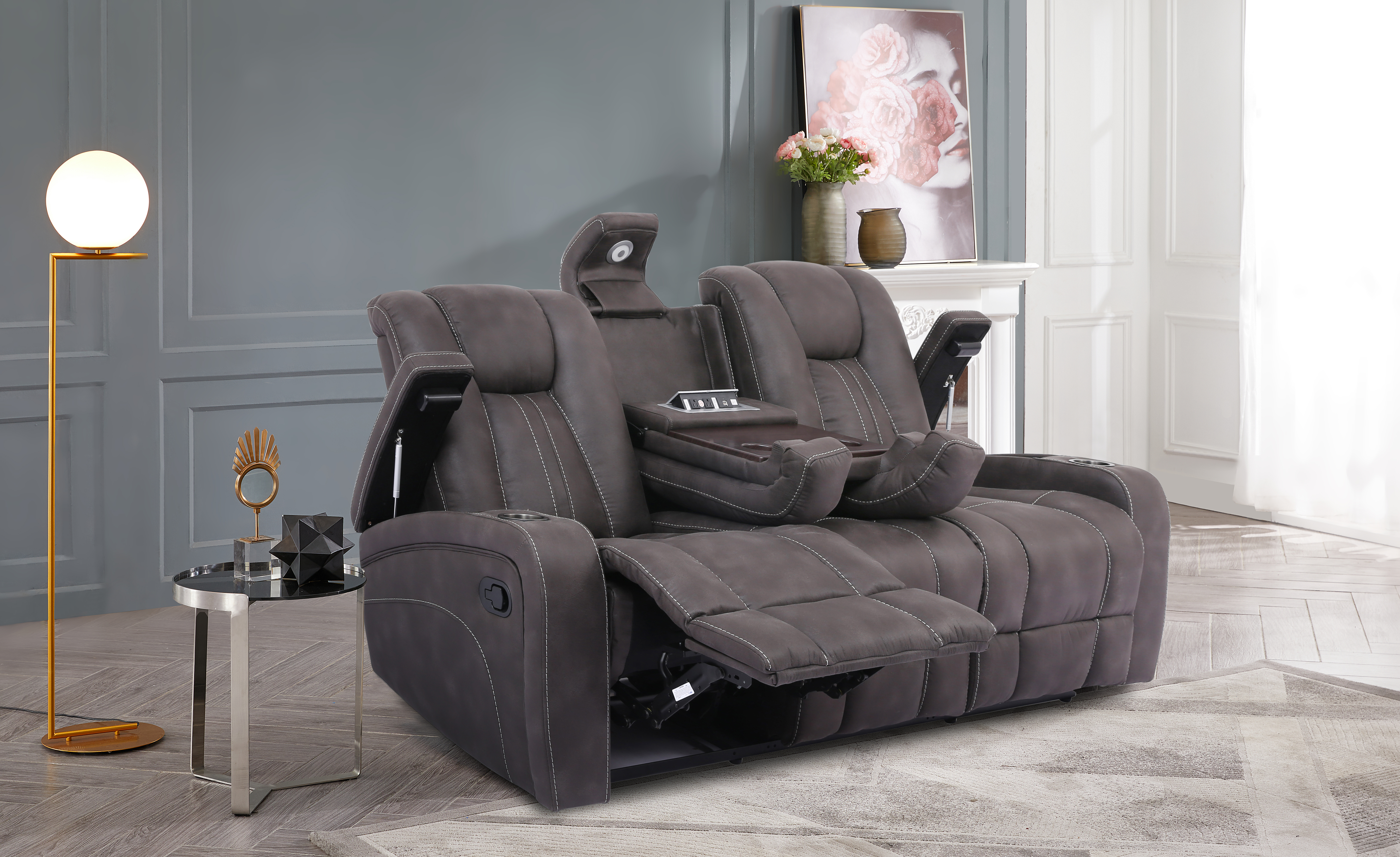 Reclining Sofa - Granite - Thumbnail 4