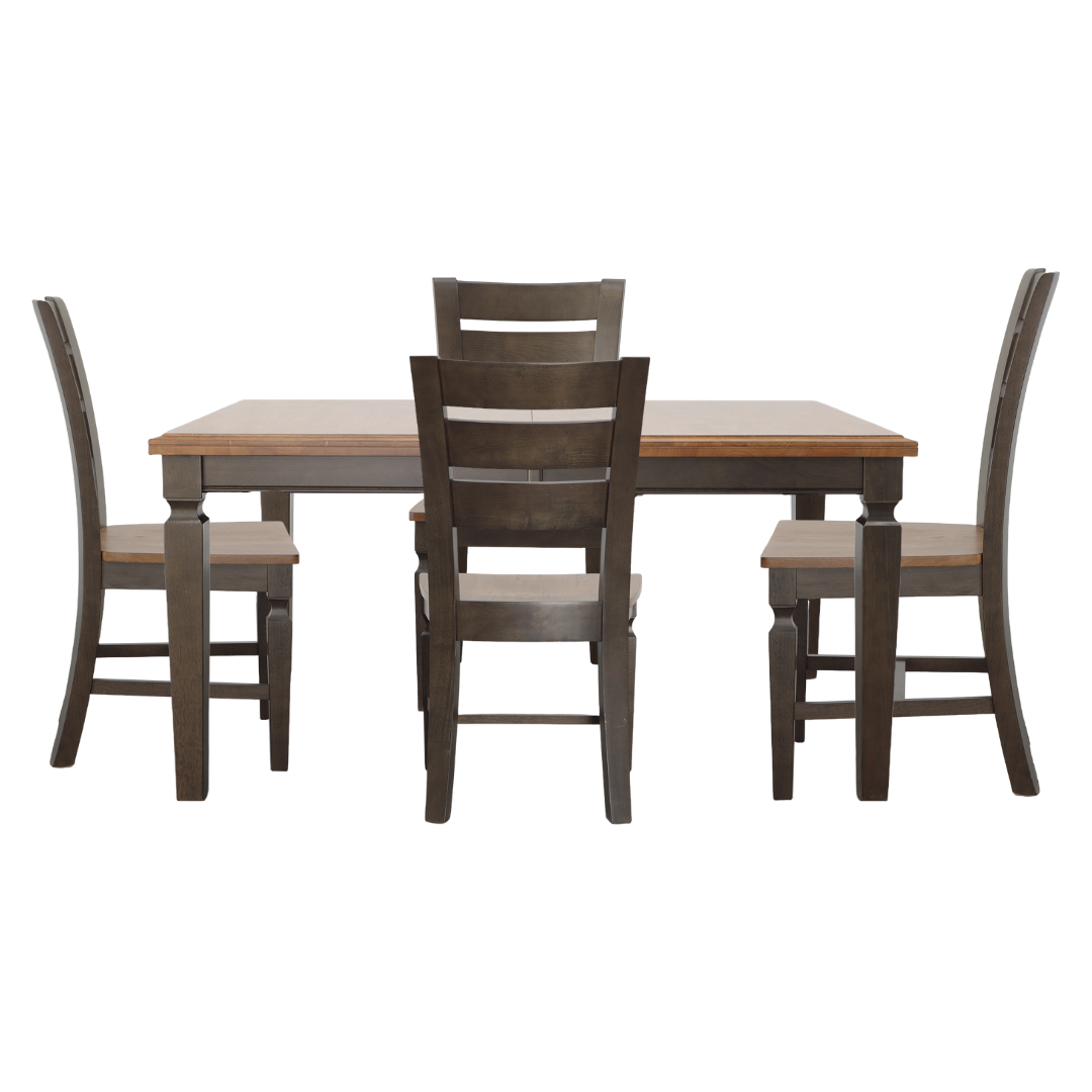 5 PC Dining Set in Hickory & Coal - Thumbnail 2