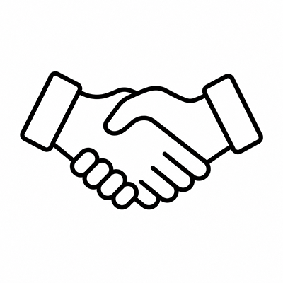 Hands shaking icon