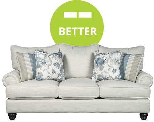 Example of better sofa with Better icon behind