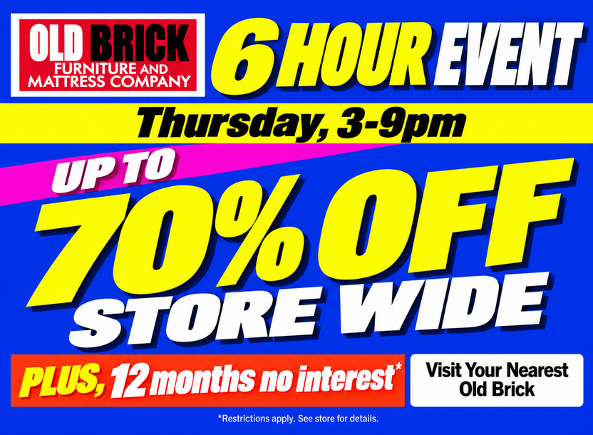 6 Hour Event - Save up to 70% OFF! 