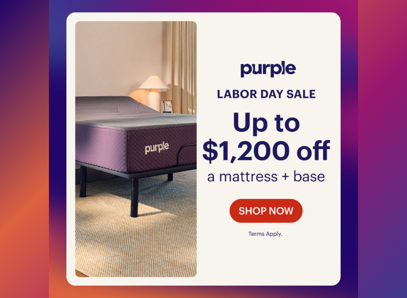Purple Labor Day Sale - Save up to $1200! 