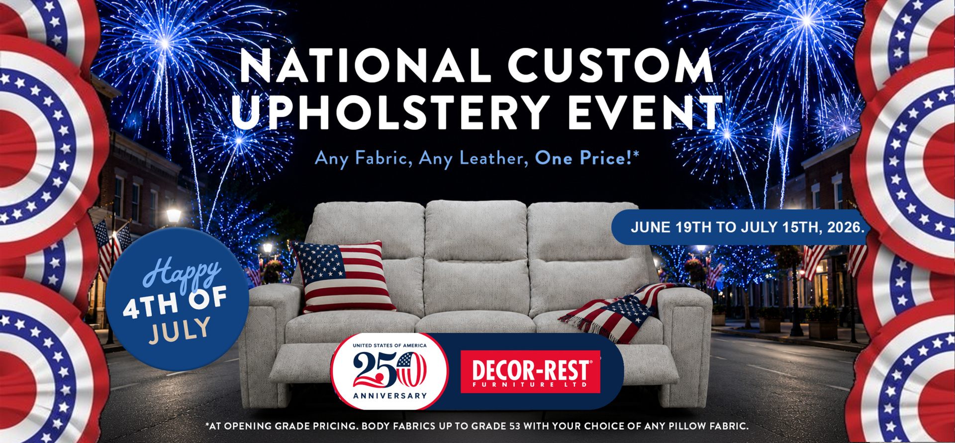 Decor-Rest Custom Upholstery Sale Summer 2026