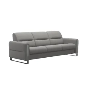 Fiona Steel 3 Seater - Paloma Silver Grey w/Polished