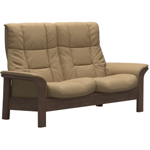 Buckingham (L) 2 Seater High Back - Paloma Sand w/Walnut Stain