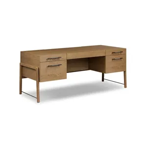 Rosedale Executive Desk - Amber Oak Veneer