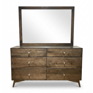 6 Drawer Dresser and Mirror - Solid Maple Amish 