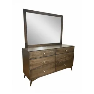 6 Drawer Dresser and Mirror - Solid Maple Amish 