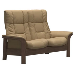 Windsor (M) 2 Seater High Back - Paloma Sand w/Walnut