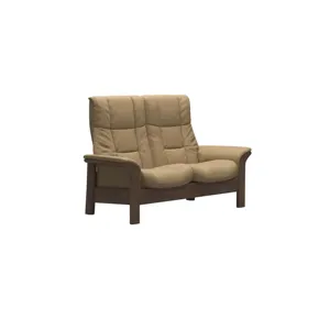 Windsor (M) 2 Seater High Back - Paloma Sand w/Walnut