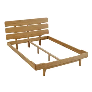 Currant Platform Bed-Caramelized