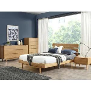 Currant Platform Bed-Caramelized