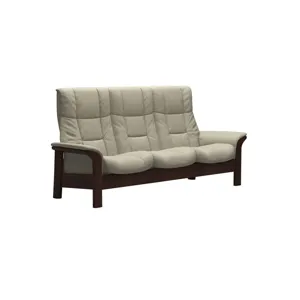 Windsor (M) 3 Seater High Back - Paloma Light Grey w/Brown