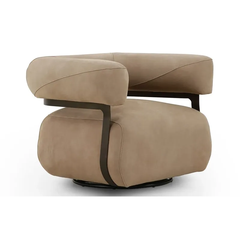Gareth Swivel Chair - Nubuck Silver