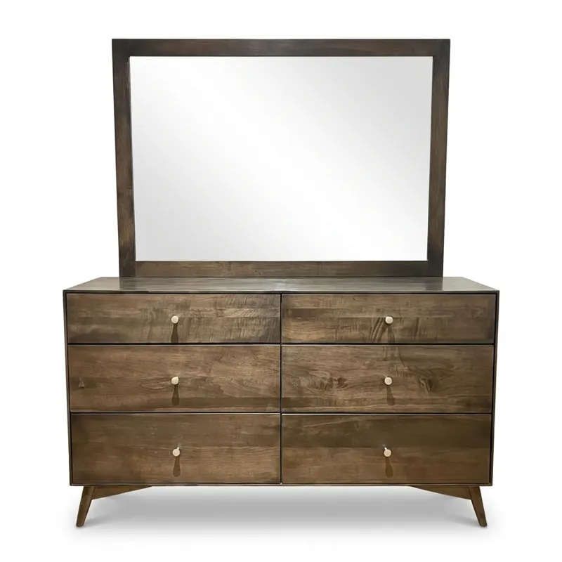 6 Drawer Dresser and Mirror - Solid Maple Amish 