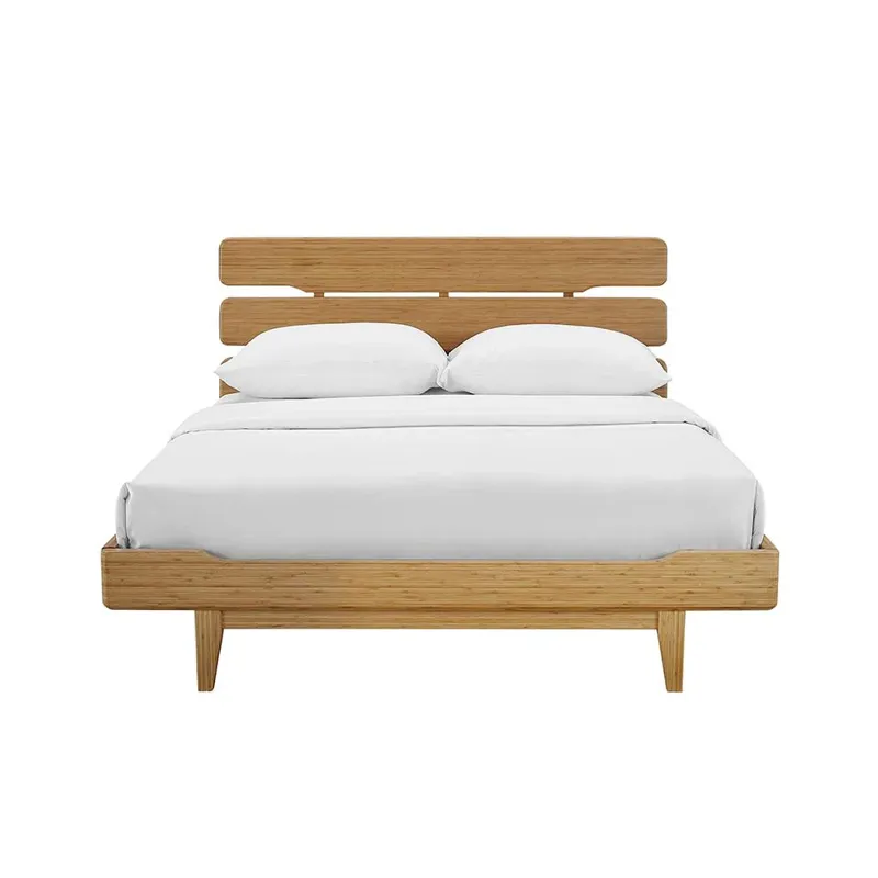 Currant Platform Bed-Caramelized