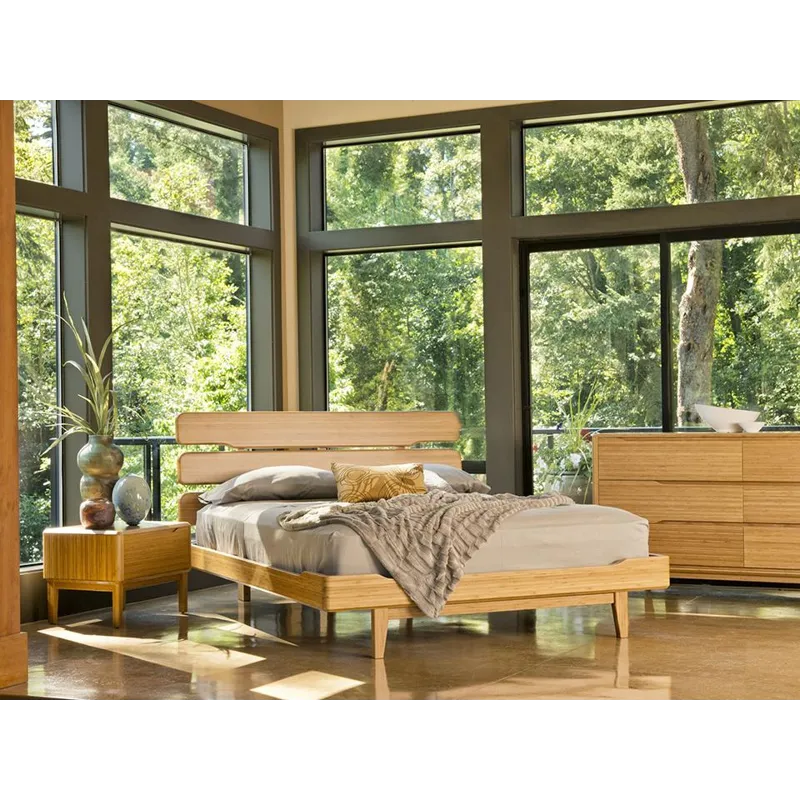 Currant Platform Bed-Caramelized