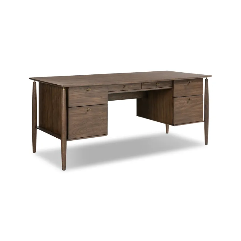 Markia Executive Desk - Aged Oak Veneer