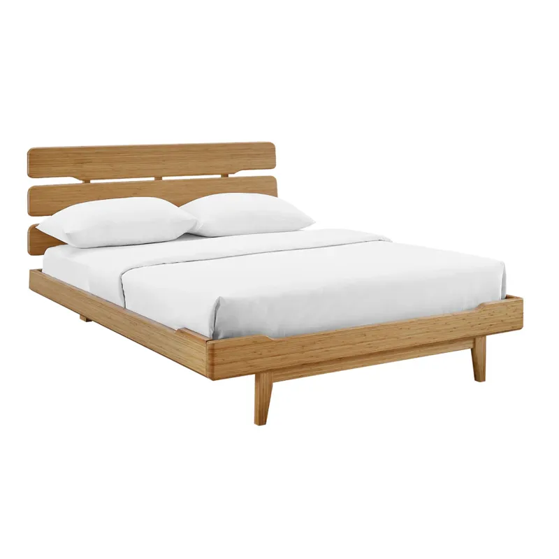 Currant Platform Bed-Caramelized
