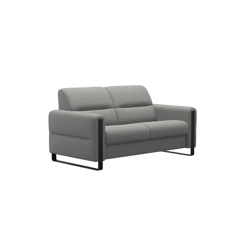Fiona Steel 2 Seater - Paloma Silver Grey w/Matte Black