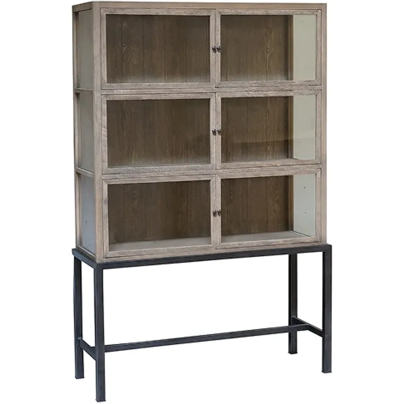 Spencer Curio Cabinet-Drifted Oak