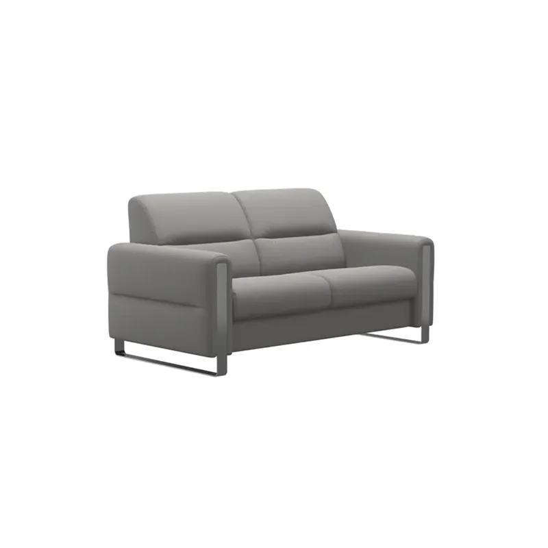 Fiona Steel 2 Seater - Paloma Silver Grey w/Polished