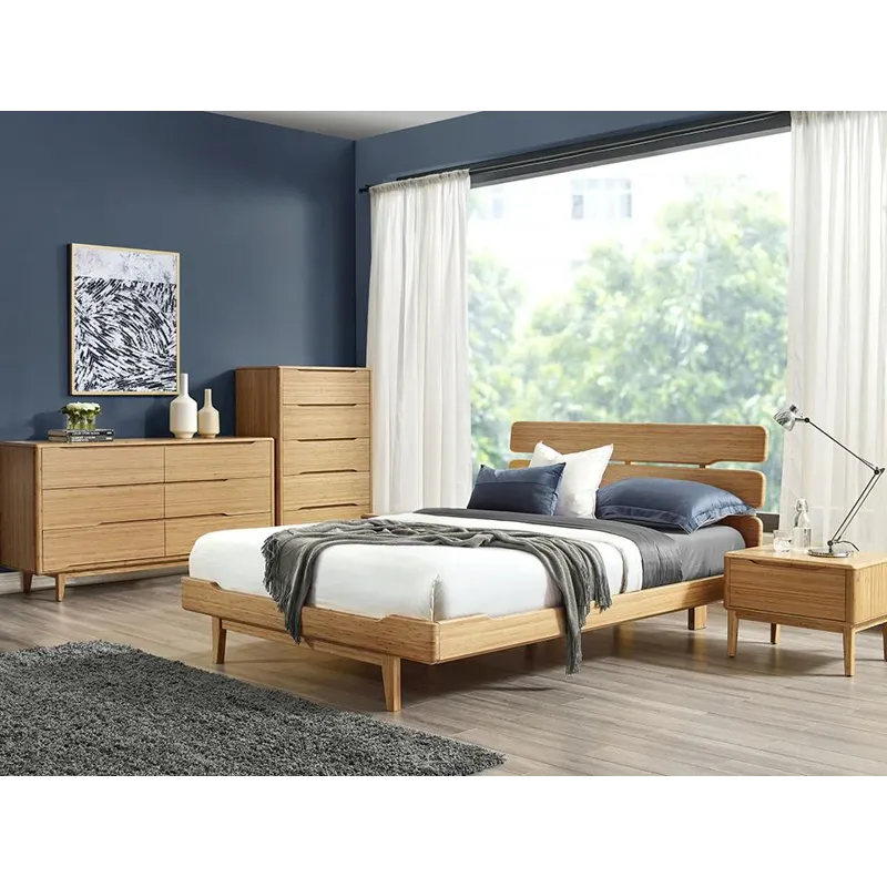 Currant Platform Bed-Caramelized