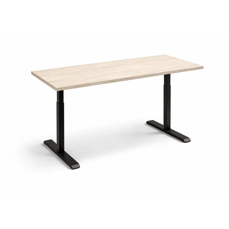 Andy 75" Adjustable Desk Black Base / Heavy White Washed Top