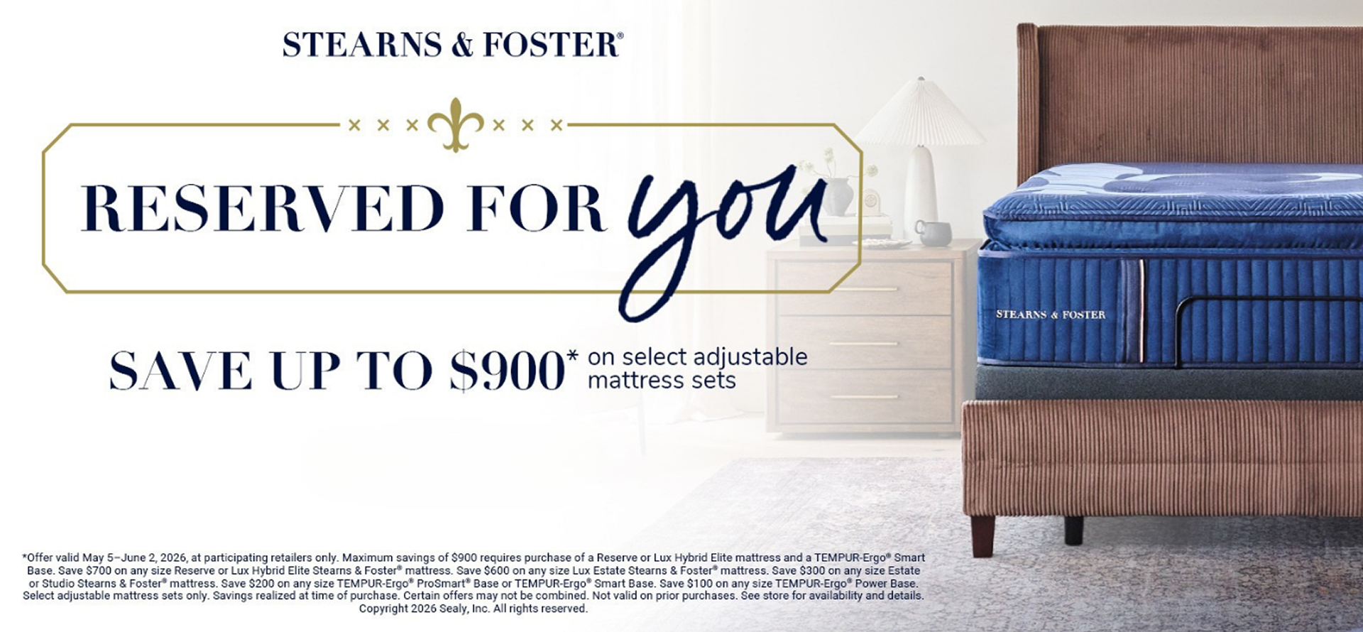 Save Up To $900* On Select Adjustable Mattress Sets!