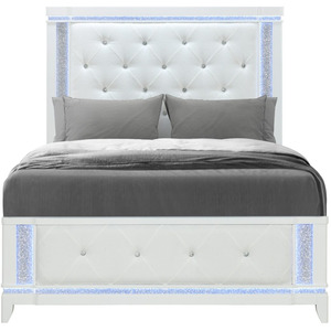 White Bed with LED Lights 