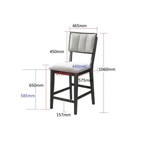 Cline 5 PC Counter Height Dining Set- Light Grey