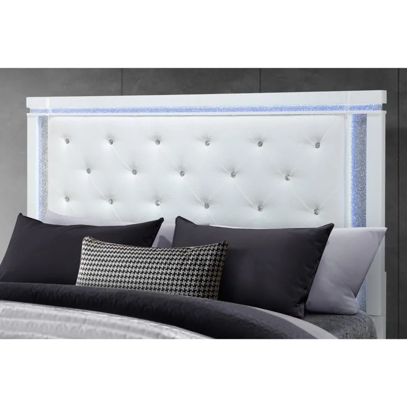 White Bed with LED Lights 