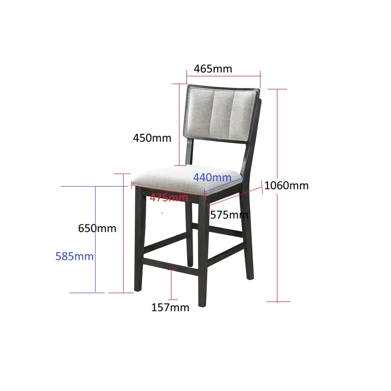 Cline 5 PC Counter Height Dining Set- Light Grey