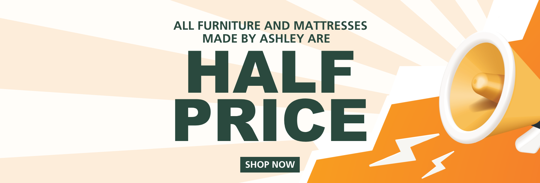 All Furniture Made By Ashley is HALF PRICE! 