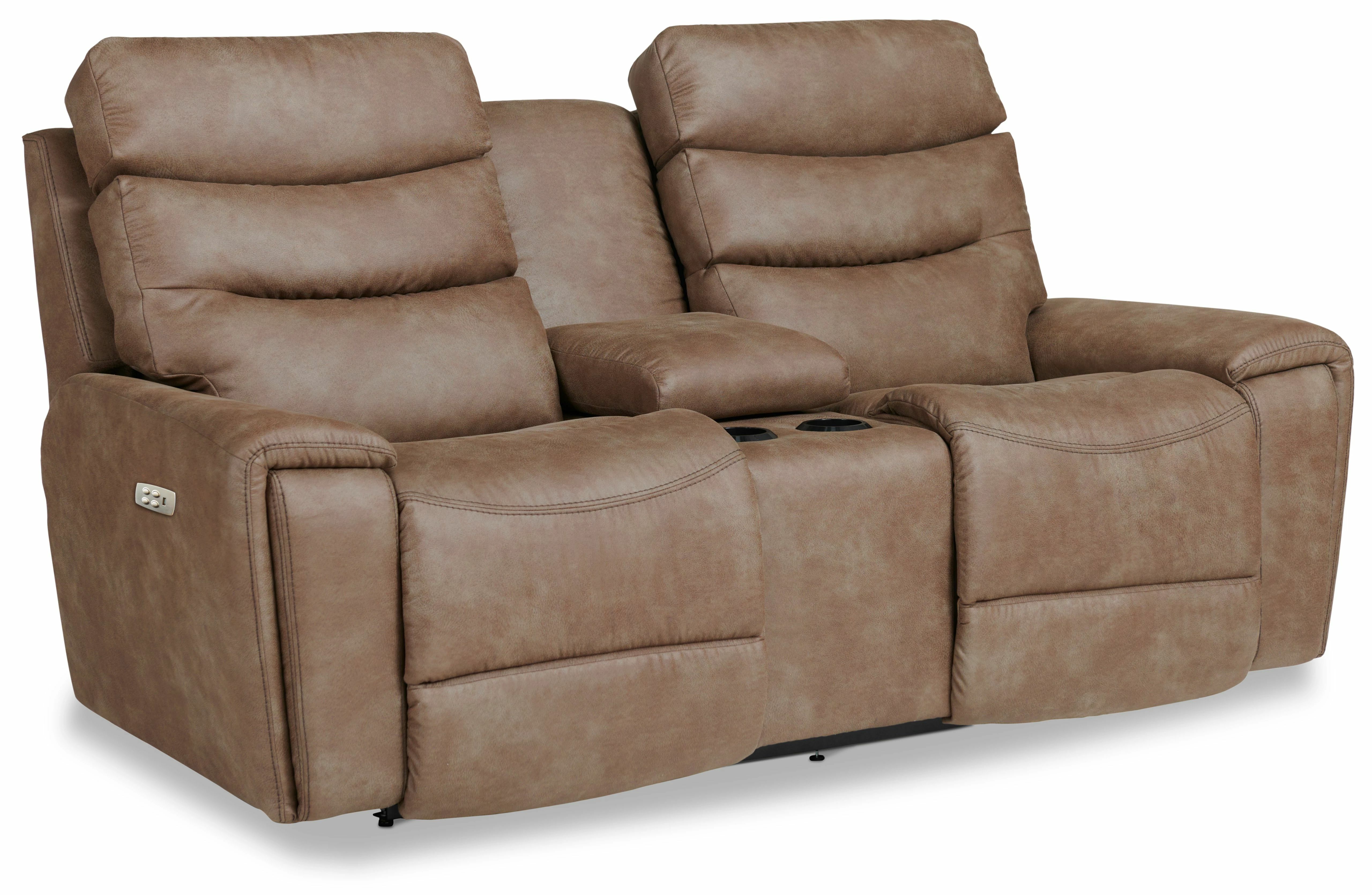 Soren Power Reclining Loveseat w/ Headrest & Console 49U773 by LaZBoy