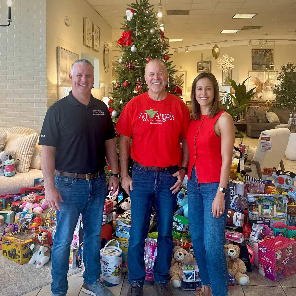Turner Furniture team members supporting the Ag Angels Christmas toy drive