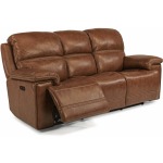 Leather Reclining Sofa with Power Headrest