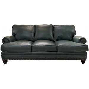 Leather Sofa with 8-Way Hand Tied Suspension 