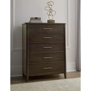 Nordhaven-Nordic Walnut Chest 5 Drawer