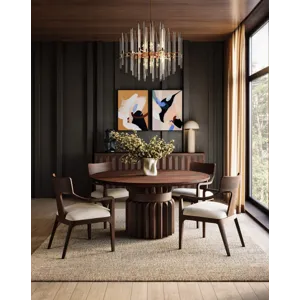 5 PC Dining Set - Dark Walnut