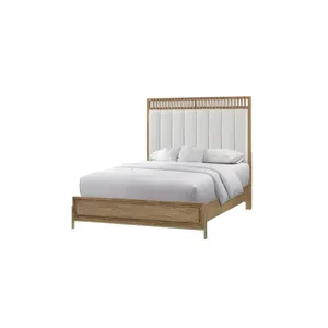 Elure Upholstered &amp; Strap Panel Bed- Latte, King