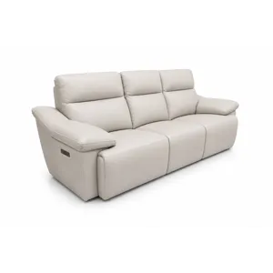 Power Motion Pebble Leather Sofa