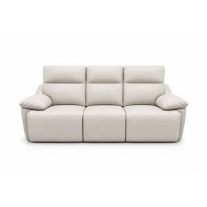 Power Motion Pebble Leather Sofa