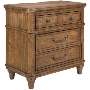 Three Drawer Nightstand w/ Charging Station