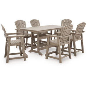 Seacliff Beach Outdoor Counter Height Dining Table & 6 Stools