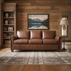 Queen Leather Sleeper Sofa 