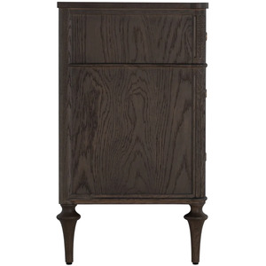 Andrea Oak Wood Chest - 3 Drawers, Dark Stained Oak
