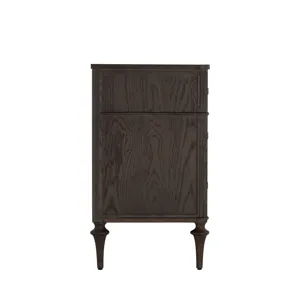 Andrea Oak Wood Chest - 3 Drawers, Dark Stained Oak